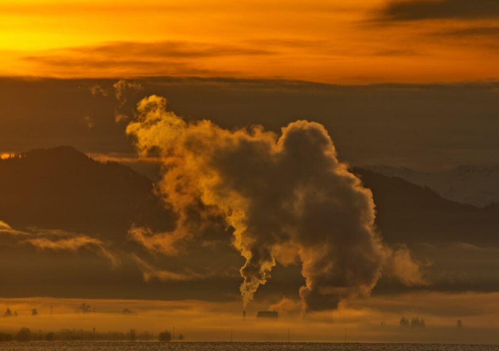 Pollution at sunset