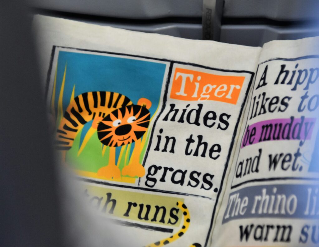 A children's book with a tiger on it